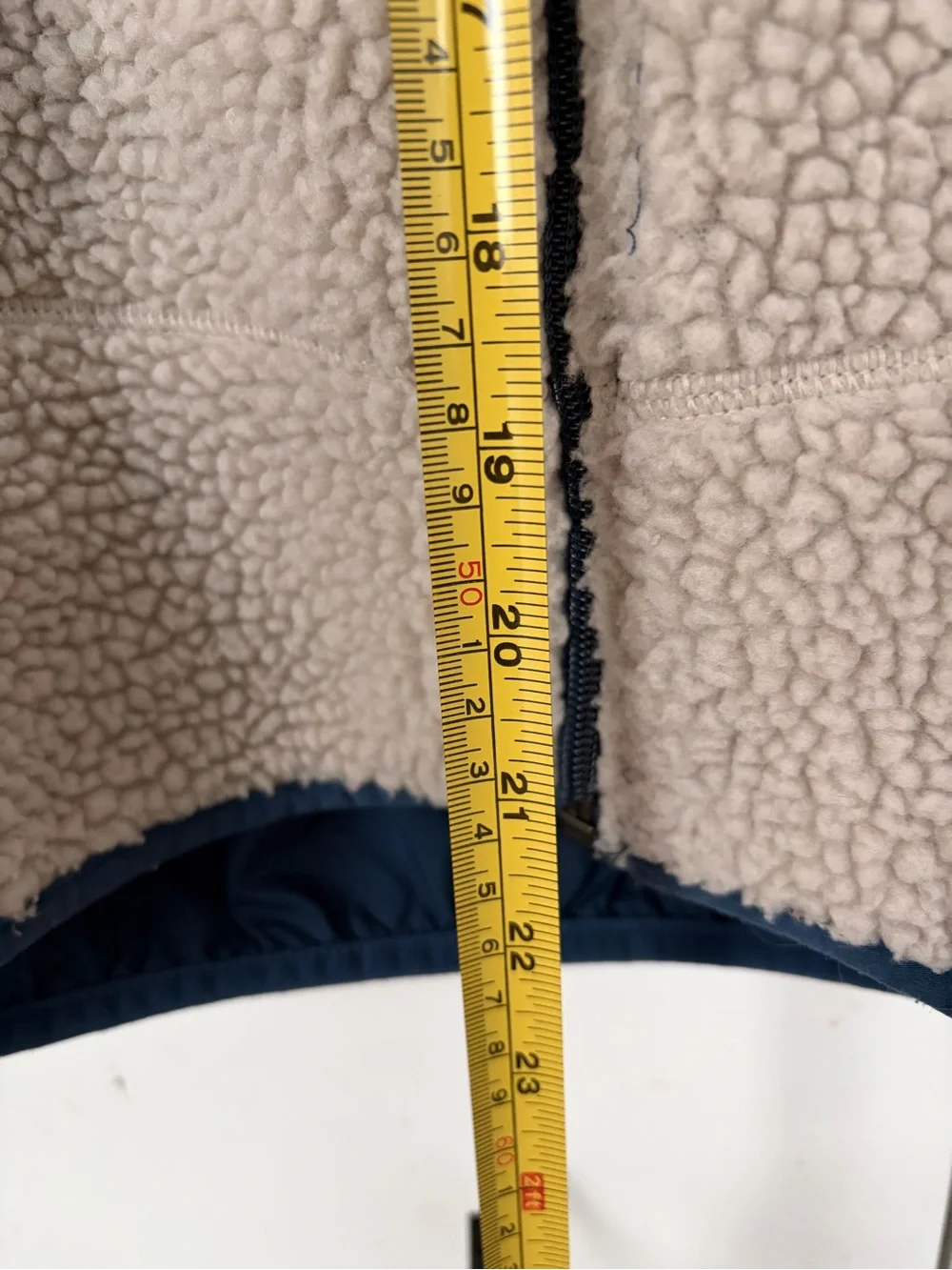 Patagonia Kids Taupe Sherpa Jacket with Navy & Pink Accents